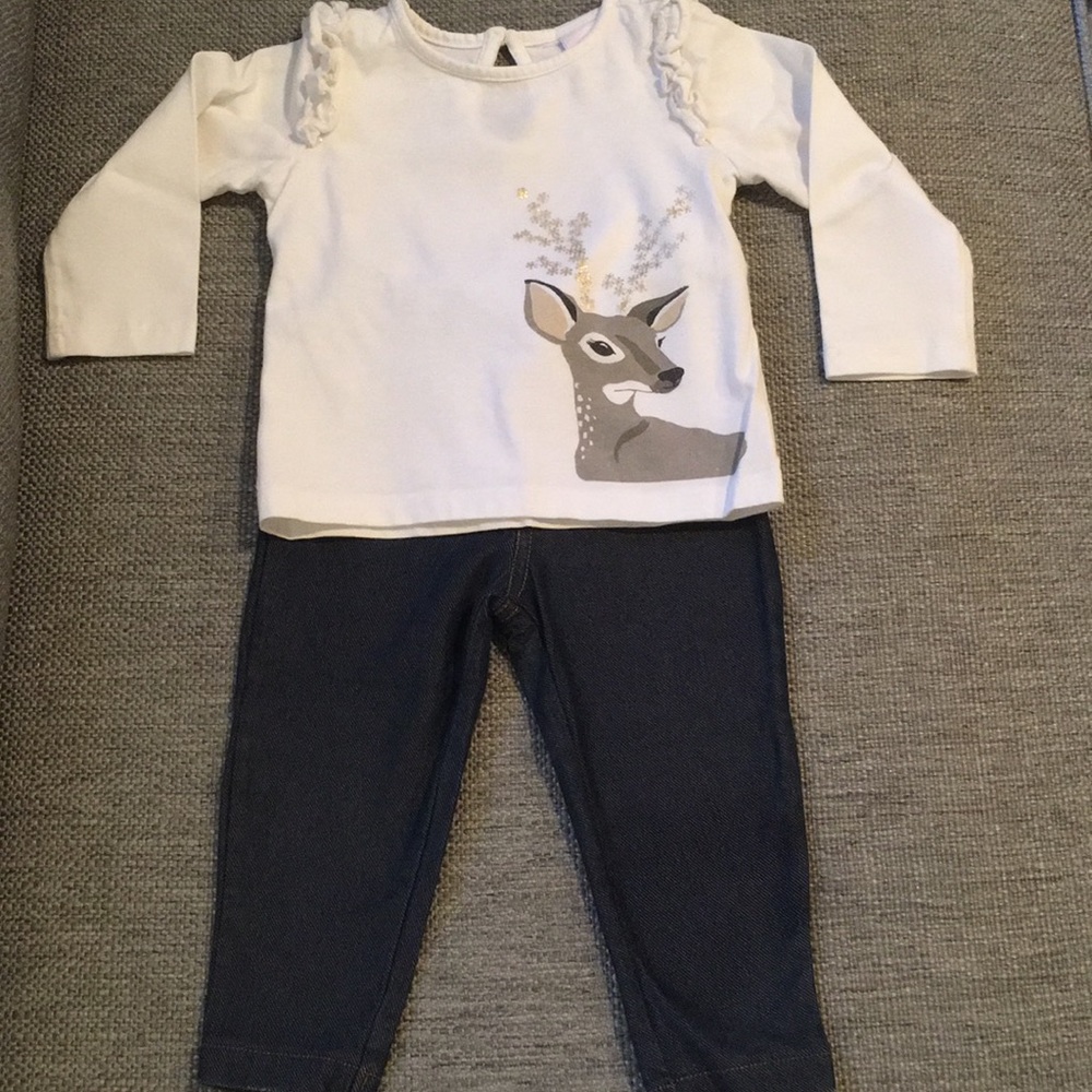 🎉HP🎉 Janie and Jack Wintertime Deer Oufit